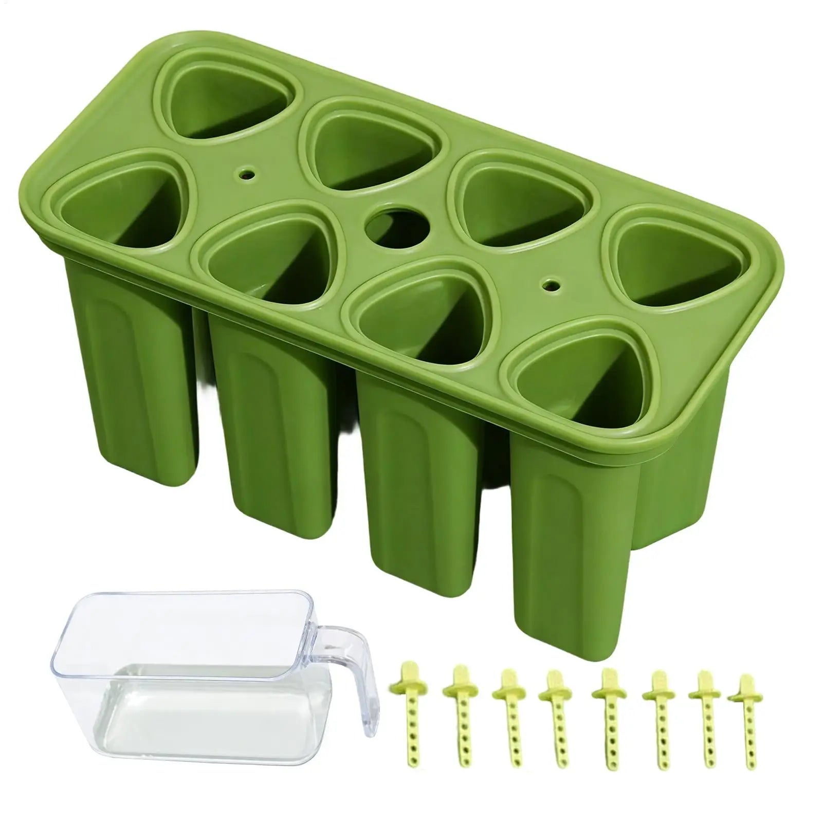 Ice Pop Molds 8 Grid Ice Pop Molds Silicone Ice Cream Mold DIY Homemade Reusable Easy Release Ice Pop Make Ice Lolly Mould