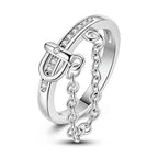 Original 925 Silver Sparkling Zircon Ring Stackable Classic Shine Stone Round Rings For Women Wedding Anniversary Jewelry Gift