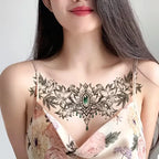 Disposable Tattoo Sticker, Fake Tattoo for Woman, Waterproof Body Art Tattoo for Couples Letter Lotus Flower Temporary Tattoo