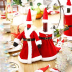 New Creative Christmas Wine Bottle Fashion Velvet Dress Wine Bottle Covers Sleeve Santa Snowman Xmas New Year Dinner Table Decor