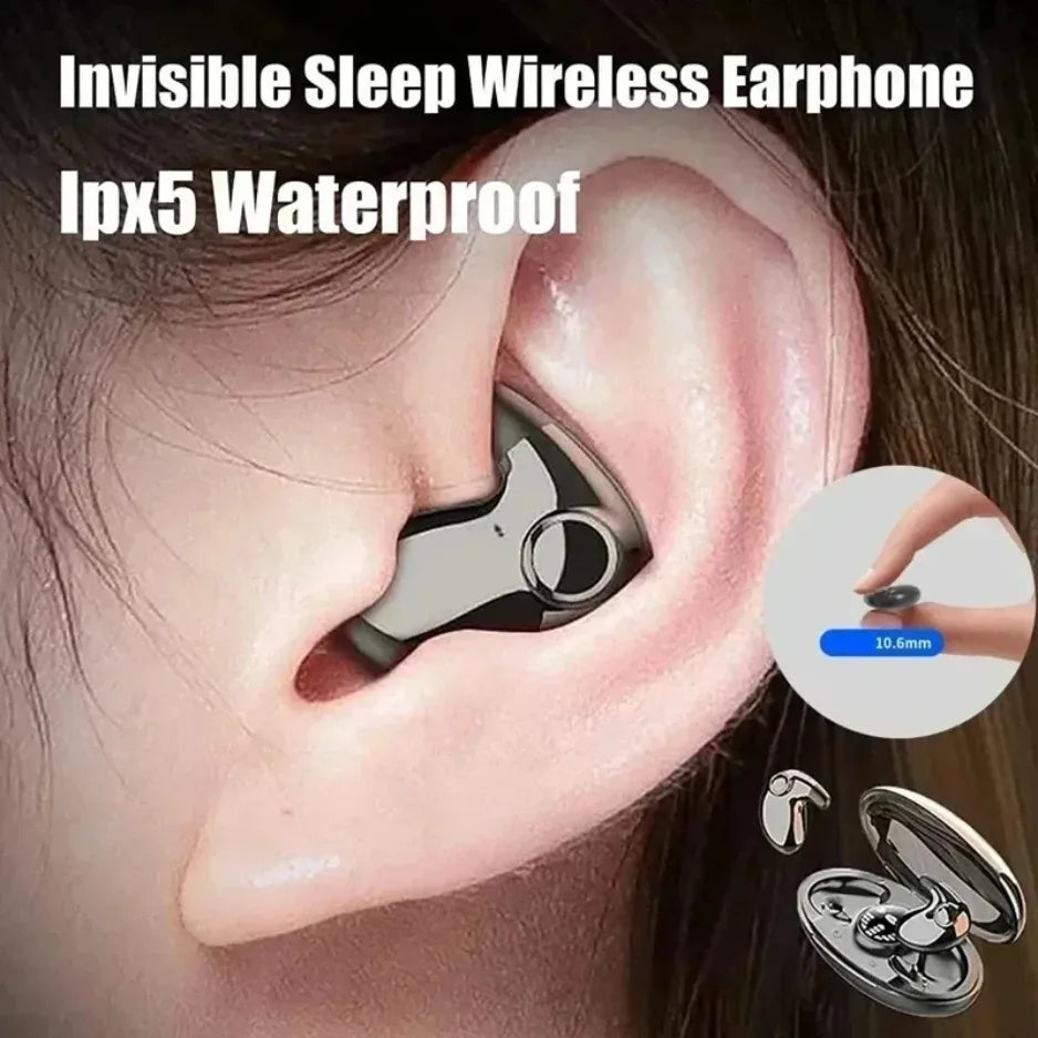 HiFi Stereo Sports Wireless Headsets Mini Bluetooth 5.3 Earphones ENC Noise Cancelling Earbuds Invisible Sleep Headphones
