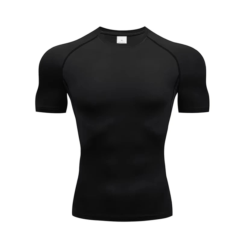 Men's Summer 2-Piece Jogging Set Compression Tight T-Shirt & Fitness Shorts Breathable Gym Workout Tracksuit ZY00190