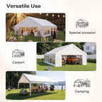 20x30 Party Tent, Heavy Duty Waterproof Canopy with Removable Sidewalls & Roll-Up Door, Large White Event Shelter, Customized