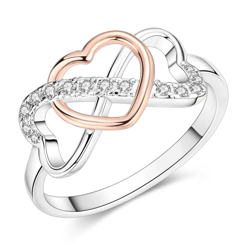 Original 925 Silver Sparkling Zircon Ring Stackable Classic Shine Stone Round Rings For Women Wedding Anniversary Jewelry Gift