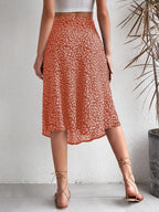 2023 Summer New European and American Floral Half Skirt  Cross border Foreign Trade Split A-line Wrap Hip Mid Waist Long S
