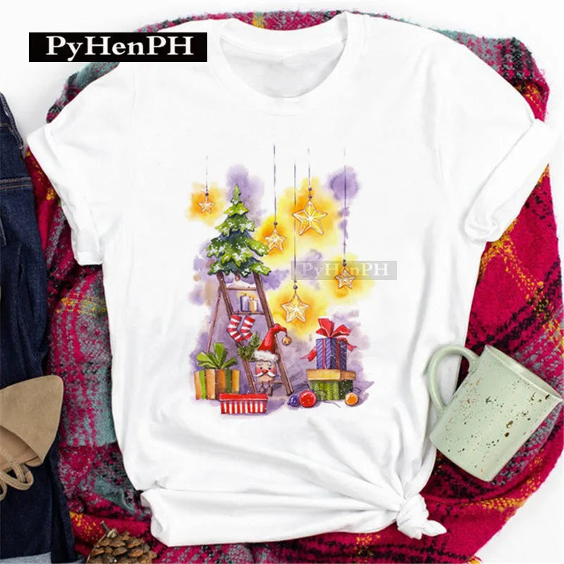 Merry Christmas T Shirt  Personalized and Exquisite Christmas Gift T-shirts and Clothes Women Clothing Aesthetic Clothes
