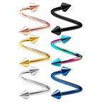 1Pair  Surgical Steel Spiral Twisted Lip Ring Nose Rings 16 Gauge Ear Cartilage Helix Piercing Body Accessories Jewelry