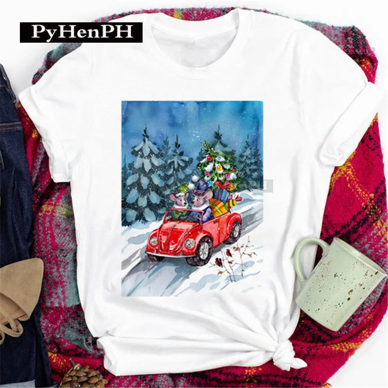 Merry Christmas T Shirt  Personalized and Exquisite Christmas Gift T-shirts and Clothes Women Clothing Aesthetic Clothes