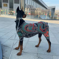 Cool Stylish Dog Tattoo Jumpsuit Flower Print 4?Legged Bodysuit Stretch Comfort Pet Clothes Full Body Cover Outfit For Dogs