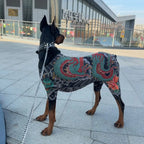 Cool Stylish Dog Tattoo Jumpsuit Flower Print 4?Legged Bodysuit Stretch Comfort Pet Clothes Full Body Cover Outfit For Dogs