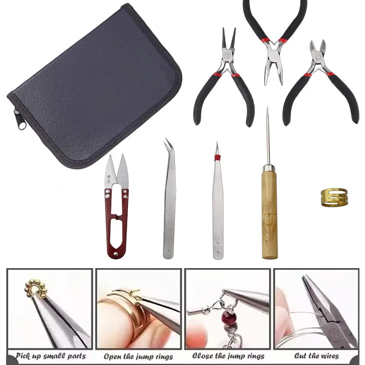 An 8-piece Professional-level Jewelry-making Set, Fully Equipped Tools To Assist In Crafting Exquisite Works Of Art.