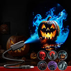 Halloween Projector Light 6 Patterns Mini LED Spooky Projection Lamp Bat Skull Ghost Spider Atmosphere Light Home Party Decor