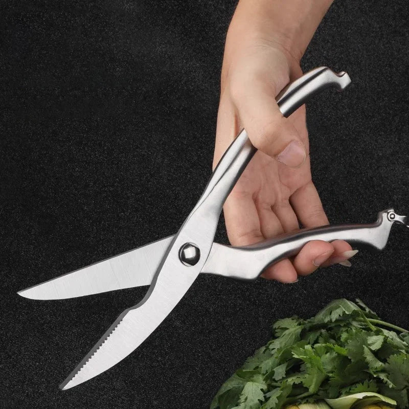Stainless steel scissors Kitchen special multifunctional cutting food scissors Powerful sharp scissors for chicken bone barbecue
