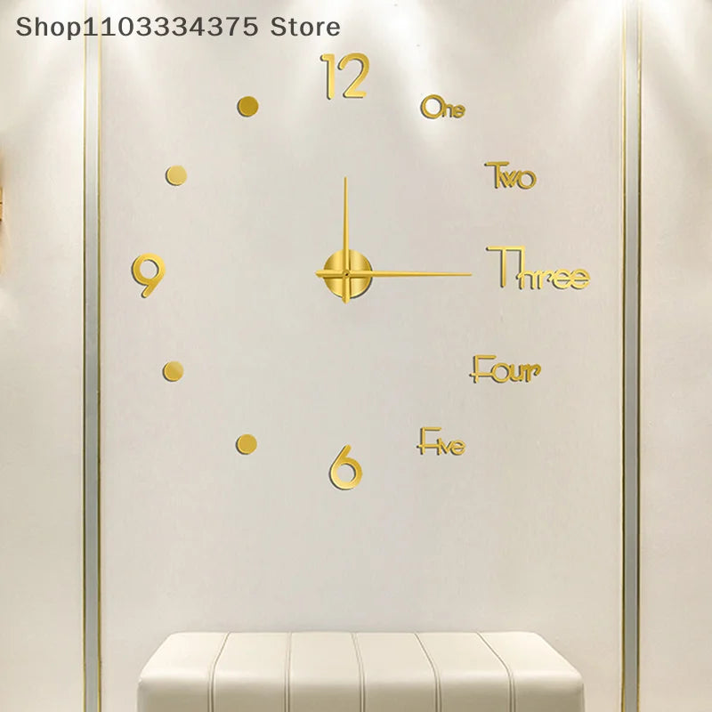 3D Wall Clock Mirror Wall Stickers Creative DIY Wall Clocks Modern Design Mute Quartz Needle Watch Home Decor