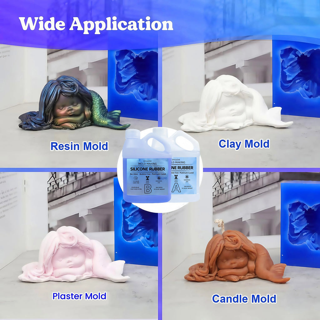 Silicone Mold Making Kit,  Easy Mixing, Flexible Platinum Cured Molding Silicone for Casting Resin Molds & Silicone Molds