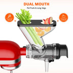 Masticating Juicer Attachment for KitchenAid Stand Mixer Slow Cold Press Juicer Machine with Dual Feed Chute