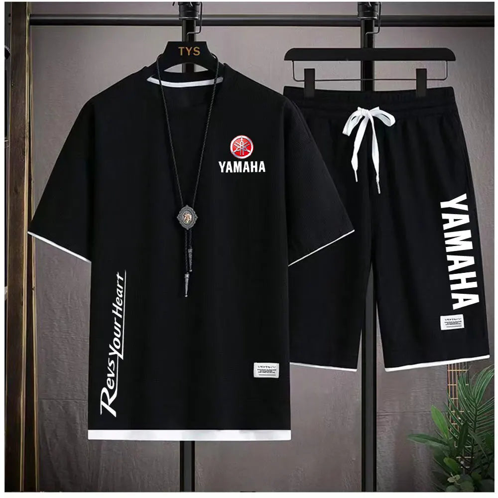 2026 Yamaha Racing Men's Sport Clothing Set Spring/Summer Short Sleeve T-Shirt & Sports Shorts Running Men's Athletic Wear