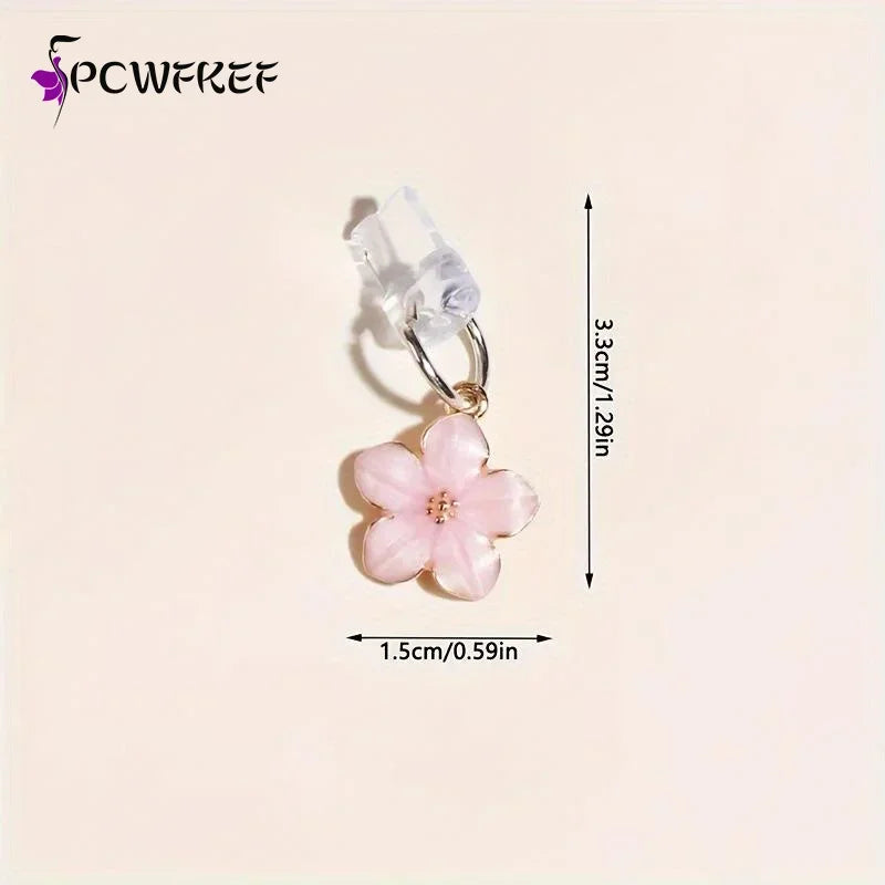 Sakura Flowers Phone Dust Plug Accessories Decoration Hanging Pendant For Phone Charging Port