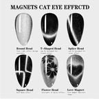 6-IN-1 Strong Magnetic Stick for Cat Eye Polish Black Nail Magnet Tool Magnet Pen Nails Art Design Glitter Effect Manicure Tools