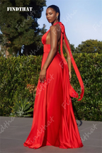 Findthat Sexy 2024 Prom Dresses High Side Split Sleeveless Party Gowns For Women Backless Satin A Line Bridesmaid Evening Dress
