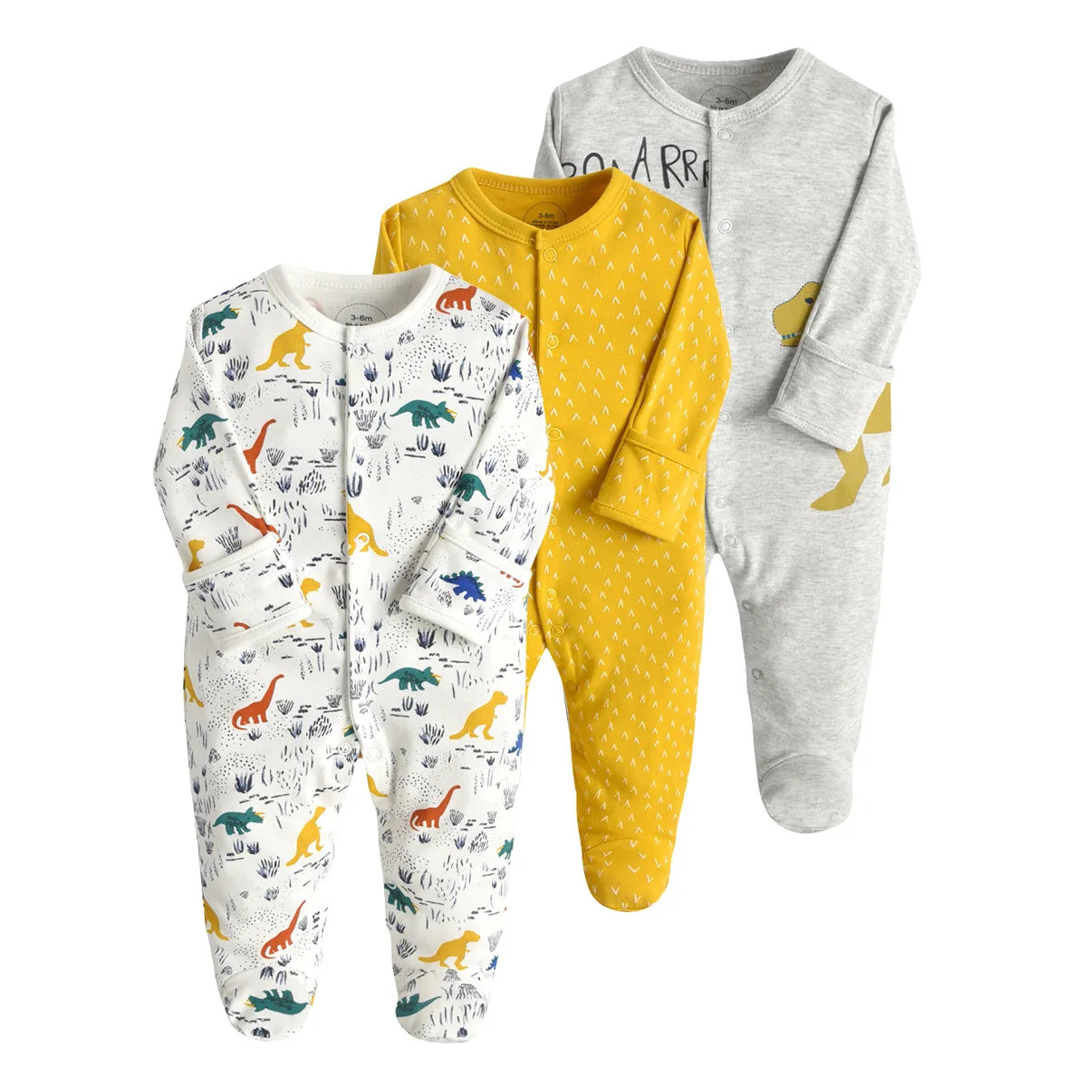 Brand Newborn Babies Clothes Infant Baby Boys Girls Romper Cotton Long Sleeve Pajamas Jumpsuit Toddler Clothes Outfits 3Pcs/Lot