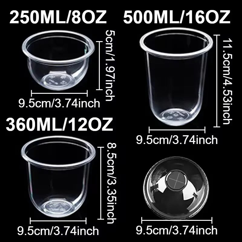 50PCS Disposable U-shaped Cup Party Gathering Birthday Meeting Disposable U-shaped Plastic Cups Meeting Weddings  Party