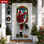 Santa Claus Christmas door curtain banner, door frame decoration, vibrant outdoor holiday decorations, Christmas ornaments