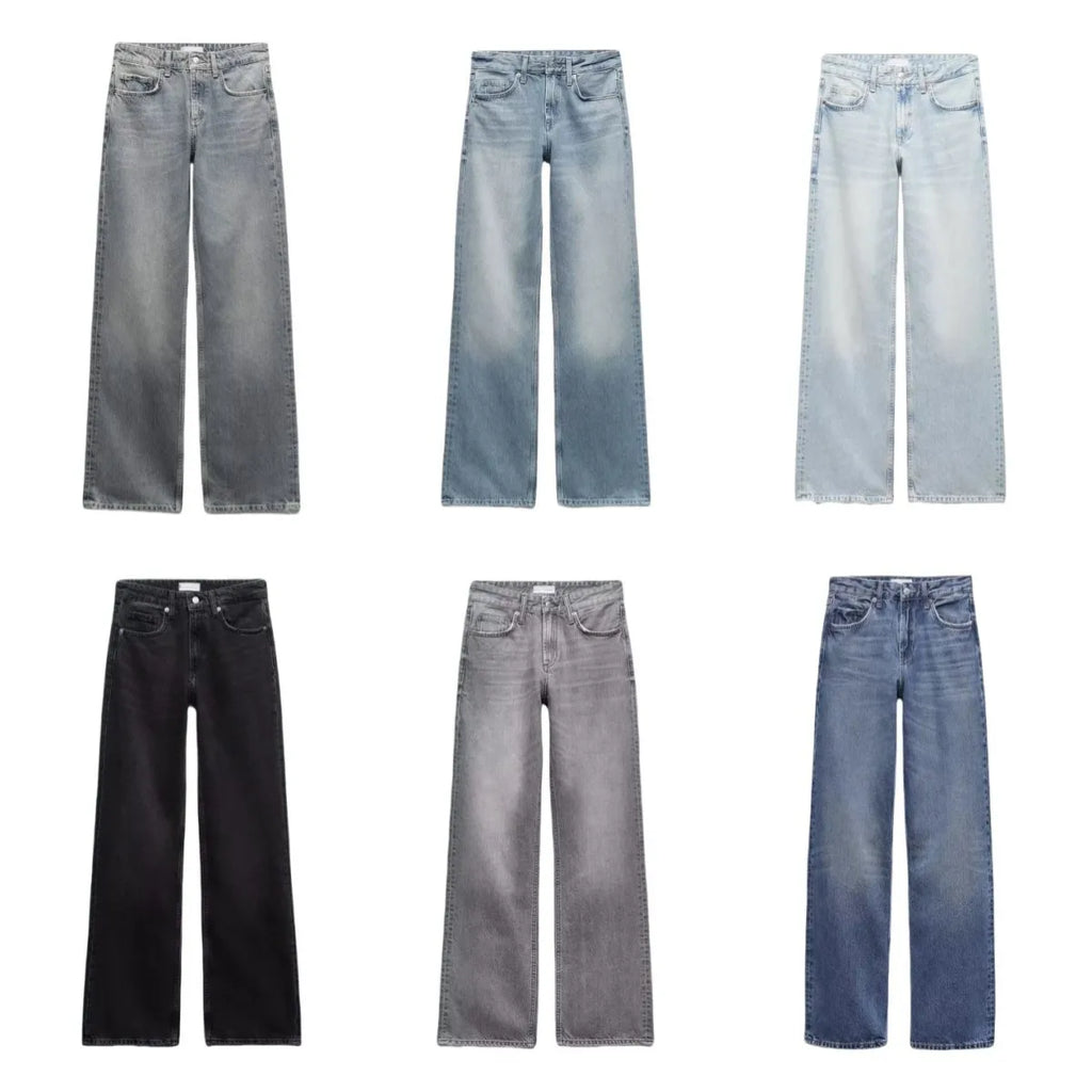 Z1975 straight height waist long jeans 2025 ETJ Autumn/Winter New Wash Product y2k Classic  Jeans for women