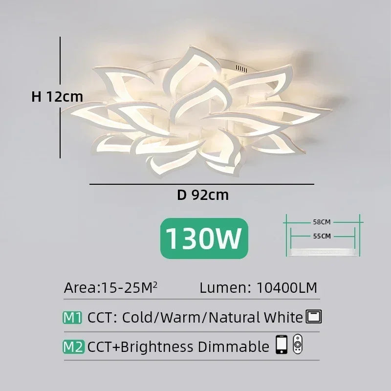 Designer LED Petal Chandelier Living Room Bedroom Kitchen Modern Lamp Home Interior Lighting Luxury High-end Decoration Fixtures