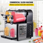 SucceBuy Commercial Slushy Machine 1x3L 2x3L Tank Frozen Drink Machine 24 Cups Stainless Steel Margarita Smoothie Frozen Drink