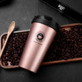 Travel Coffee Cup with Lid and Handle 500ml Insulated Double Wall Leak-Proof Thermos Mug Vacuum Stainless Steel Tea Tumbler
