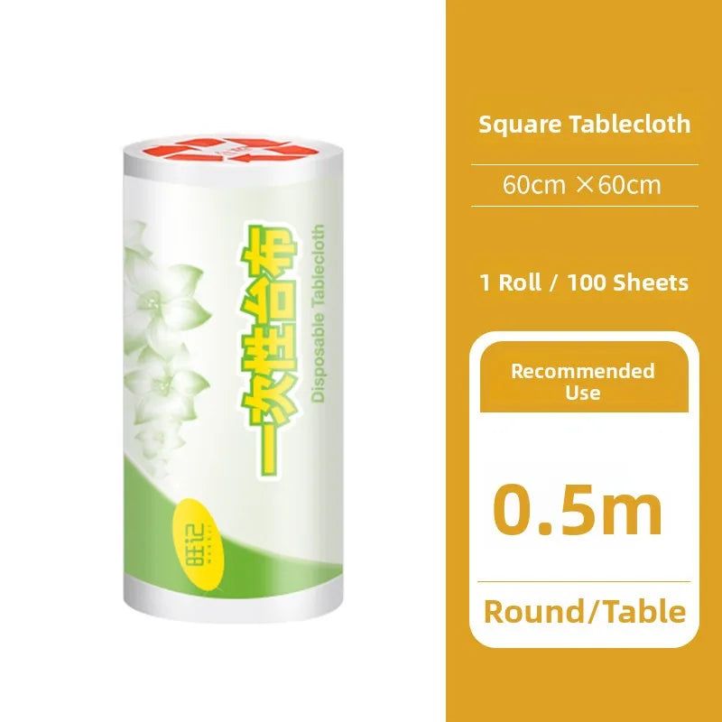 Disposable Plastic Tablecloth Thiened Waterproof Transparent Small Dining Cloth Home Use round Rectangle Square Tablecloth
