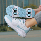 Kids Roller Skate Shoes Sneakers for Boys and Girls Gift Fashion Children 4-Wheels Casual Sports Nice Footwear