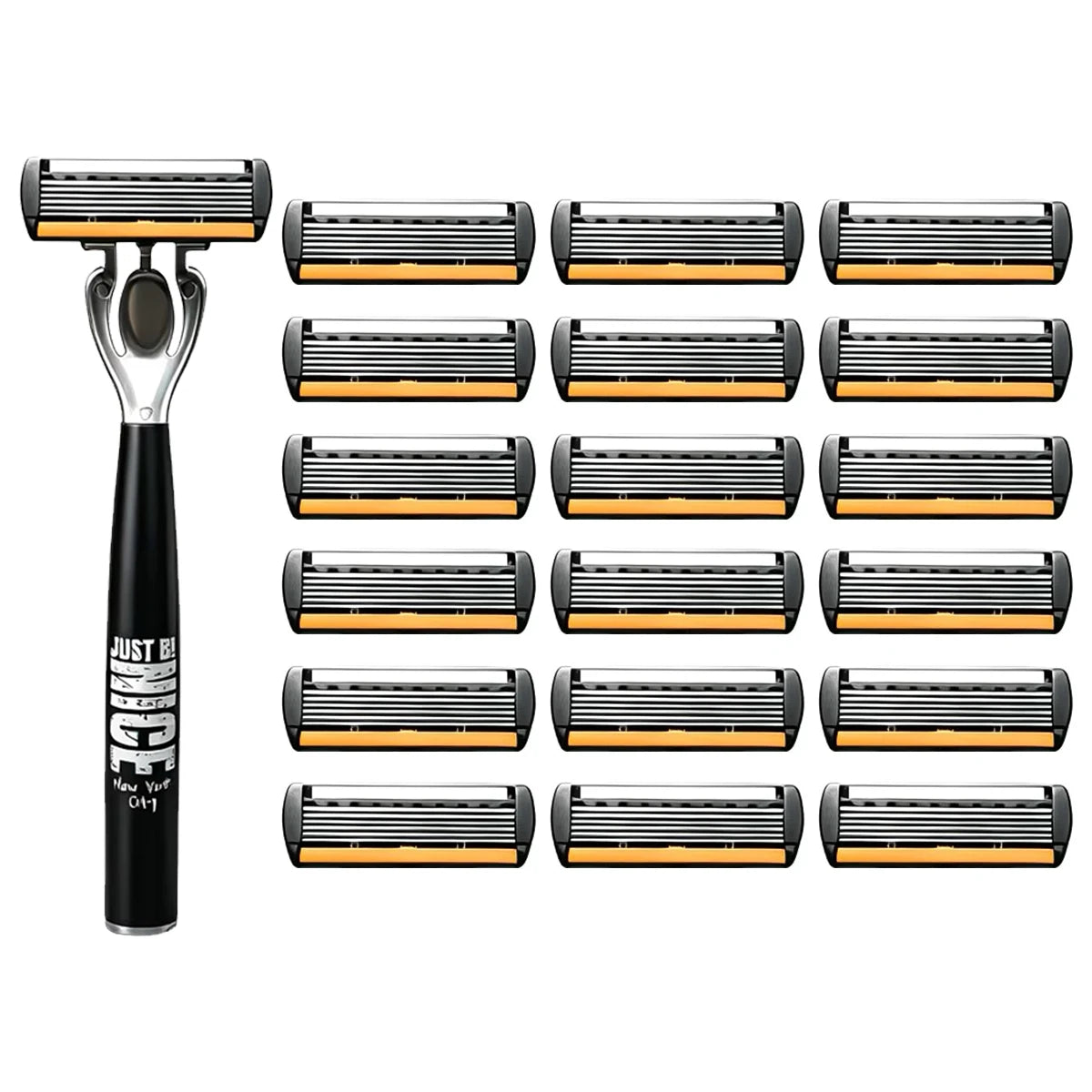 Men's Manual Safety Razor Set, featuring 6-layer stainless steel blades and an aloe vera lubricating strip | perfect as a gift.
