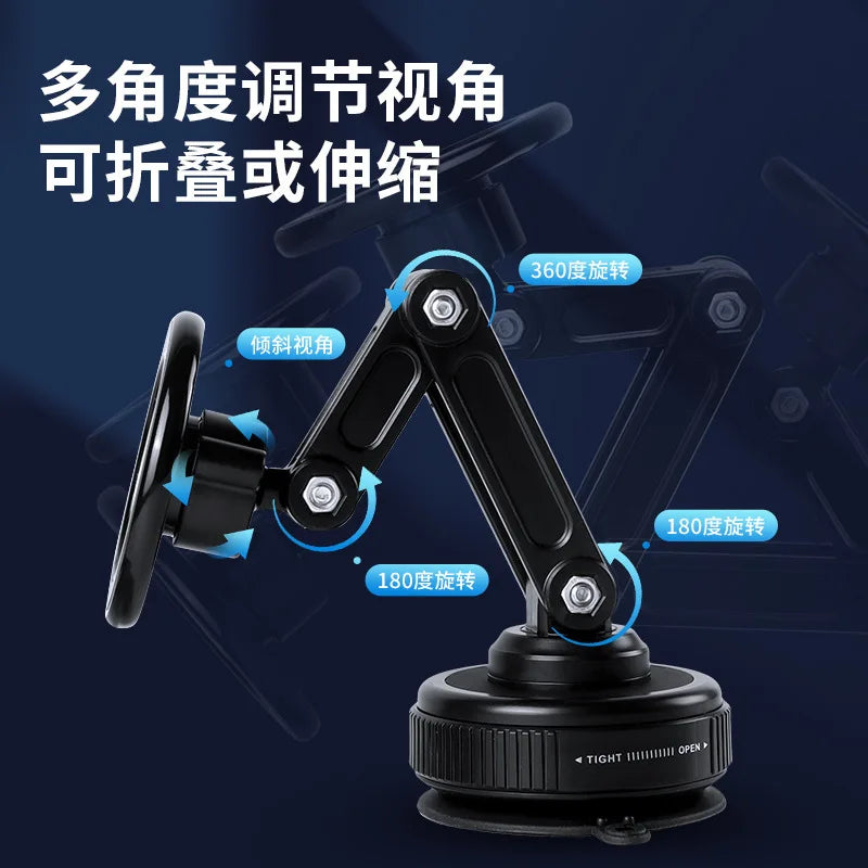 Universal Vacuum Suction Cup Magnetic Car Phone Holder Foldable 360° Rotation Mount Dashboard Navigation Bracket Car Accessories