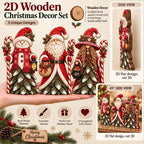 2026 Christmas Wooden Ornaments Holiday Desktop Decoration Snowman Santa Claus Witch Character Ornament Home Furnishings
