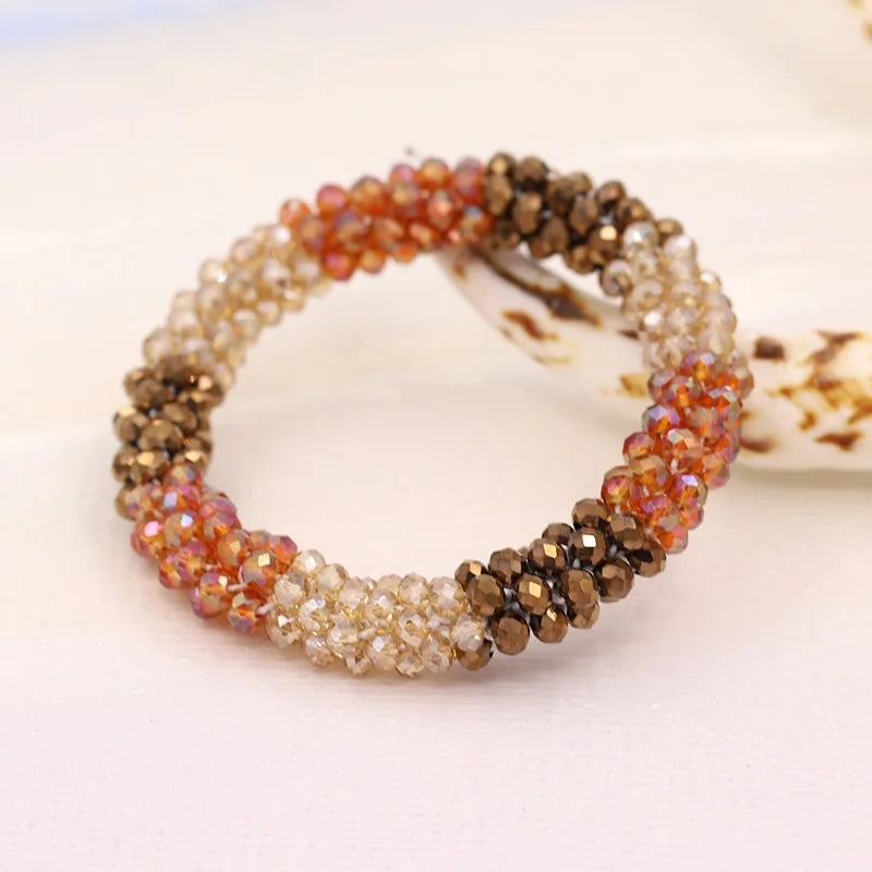 Bracelets for Women Multilayer Crystal Beads Strand Bracelet Boho Bracelet Jewelry Female Gift Wrist Accessories