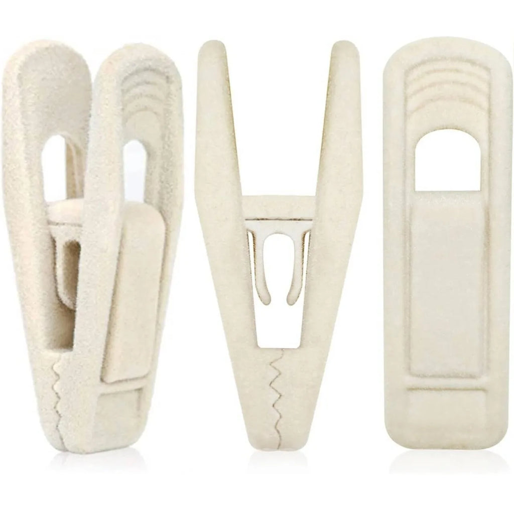 For Hordion 20/10Pcs Velvet Hangers Clips, Strong Finger Clip Non-Slip Pants Hangers, Light Pink,white,Gray,Magenta,Purple,Black