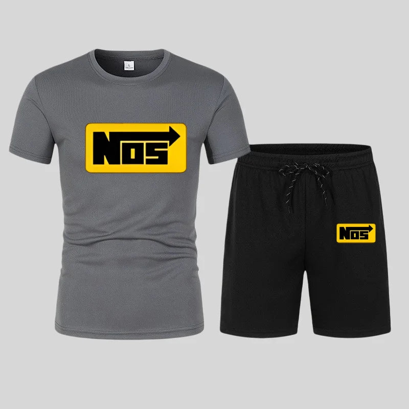 Comfortable and breathable men's summer fashion trend casual sports two-piece set in 2026 short-sleeved T-shirt + shorts set