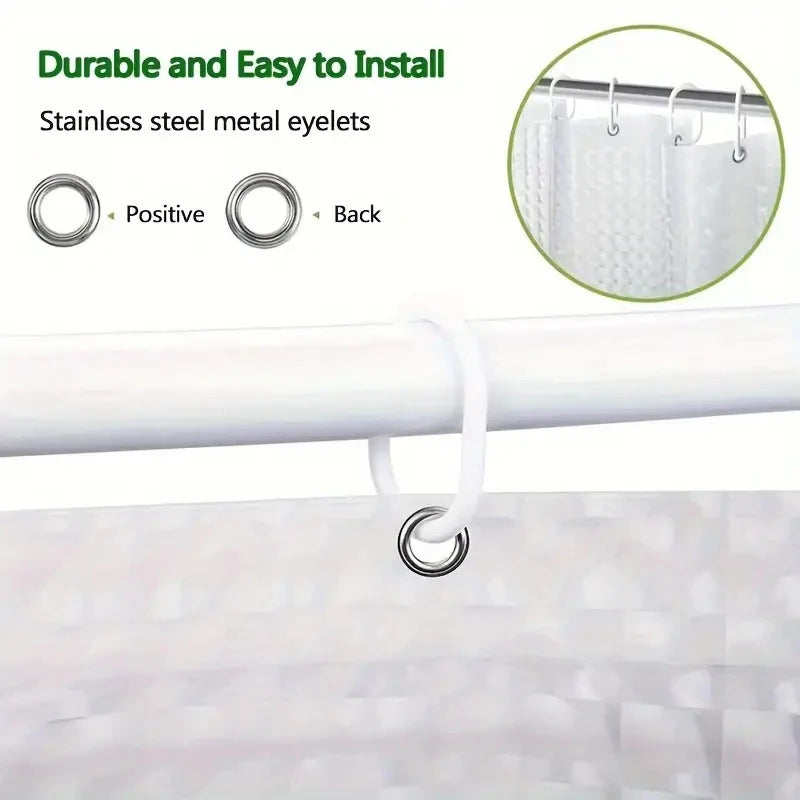 1pc Waterproof Clear Crystal Shower Curtain Liner with Bottom Magnets, Plastic Bathroom Curtain for Bathtubs Bathroom Partitions