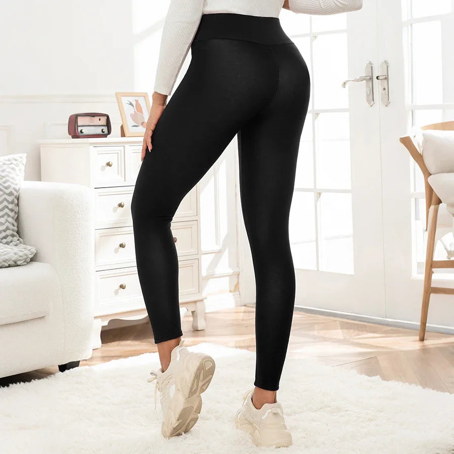 Women's Fleece Lined Leggings High Waist Thermal Warm Stretch Skinny Pants Autumn Winter Cold Weather Casual Thermal Leggings