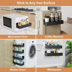 2/4pcs Magnetic Storage Rack Home Punch Free Refrigerator Storage Basket Kitchen Seasoning Jar Holder Bathroom Toiletries Shelf