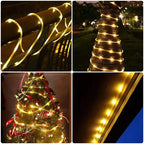 LED Solar Rope Lights Outdoor 50/100/200LEDs 8 Modes waterproof String lights for Garden Christmas Halloween Weddings Decor