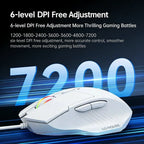 KEBIDUMEI 6 Buttons USB Wired Mouse 6 Levels up to 7200DPI Mouse Ergonomic Gaming Mouse Plug and Play For Laptop Windows MacOS