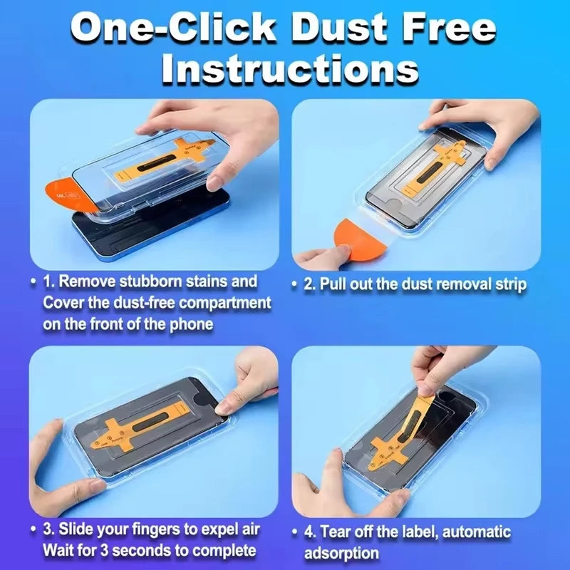 Oleophobic Coating Dust Free Easy Installation Screen Protector For iPhone 16 15 14 13 12 11 17 Pro Max 17 Air XR X XS 7 8 Plus