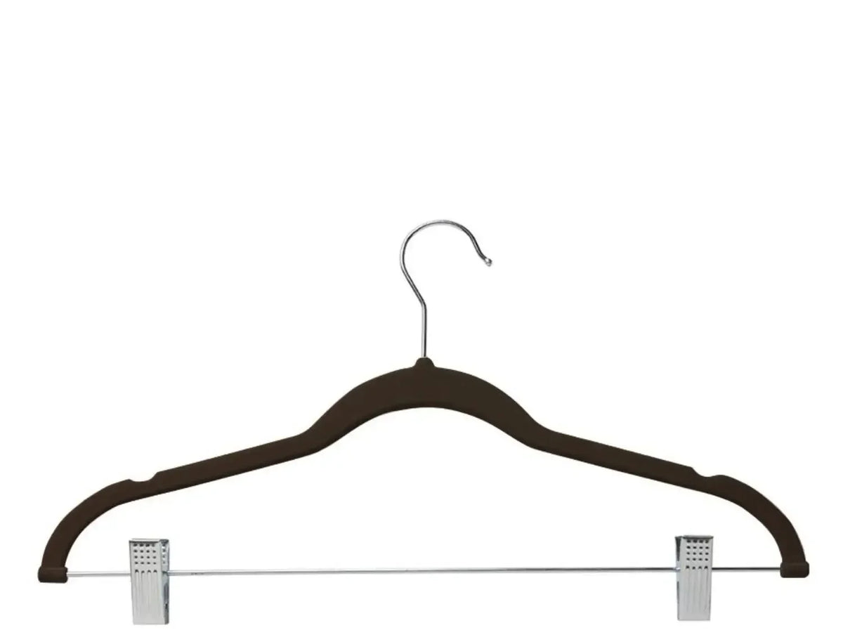 5 Pcs Multifunction Velvet Clothes Hangers with Clips Non-Slip Garment Suit Organizer for Closet Laundry Wardrobe Drying Rack