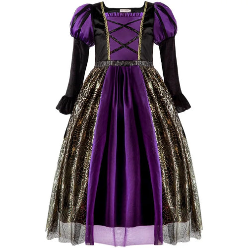 Baby Girls Halloween Witch Costume Children Cosplay Vampire Dresses Carnival Party Clothes Dress Up Clothes for Children