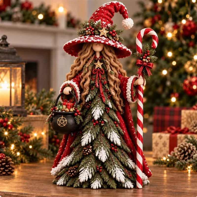 2026 Christmas Wooden Ornaments Holiday Desktop Decoration Snowman Santa Claus Witch Character Ornament Home Furnishings