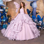 Light Purple Flower Girl Dresses for Wedding Ball Gown Pleats Ruffles Baby Litter Girl's Birthday Party Ball Gowns Customized