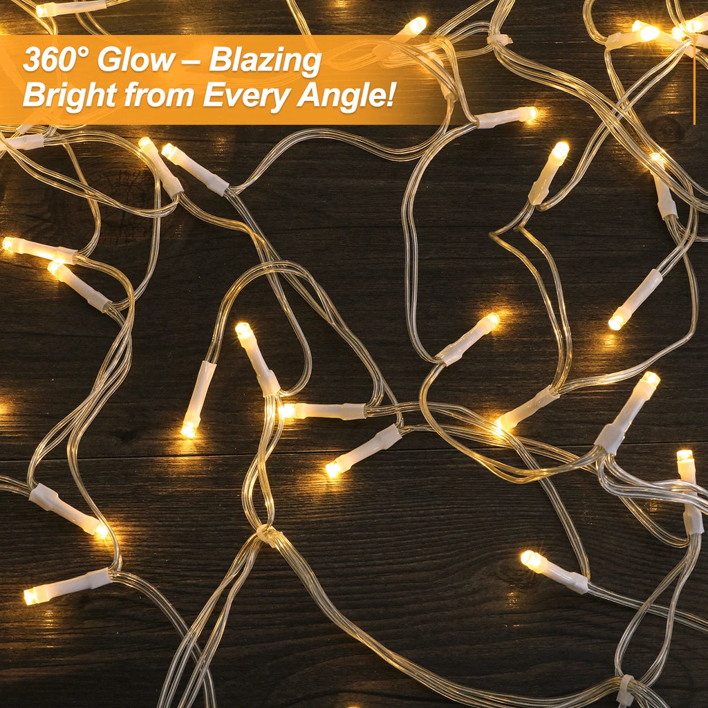 1000 LED Christmas Icicle Lights 98Ft, 8 Modes Connectable Waterproof Outdoor Icicle String Lights with 20 Cable Ties for Roof Gutters Eaves Patio Garden Holiday Decor, Warm White